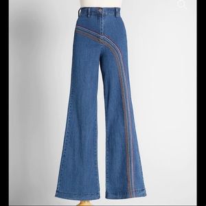 ModCloth Rainbow With Me Wide-leg Jeans